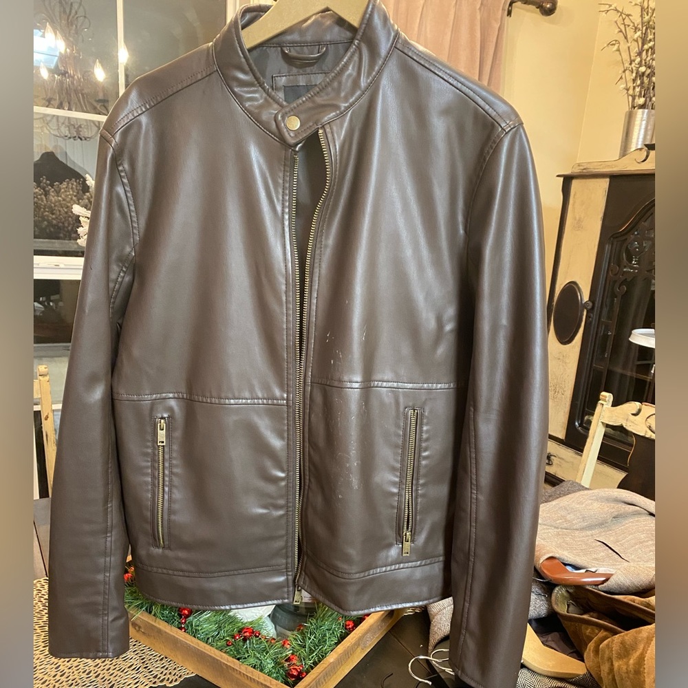 Murano faux leather biker style jacket. Size medium.